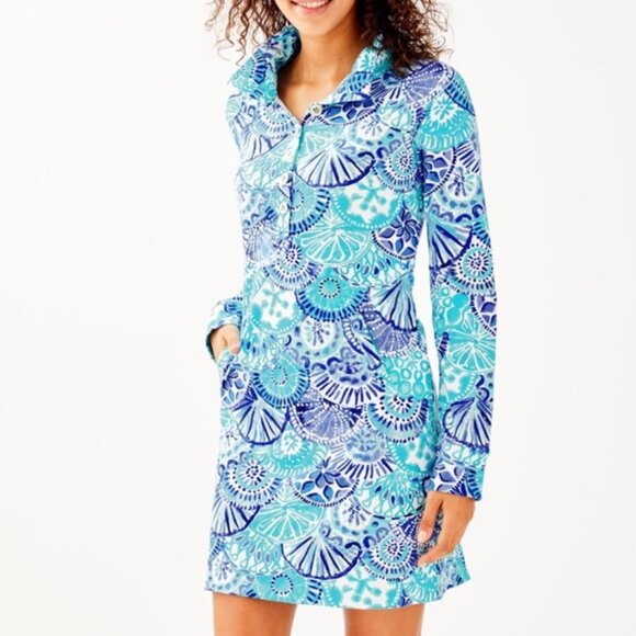 Lilly Pulitzer UPF 50+ Captain Popover TURQUOISE OASIS Dress - Picture 1 of 8